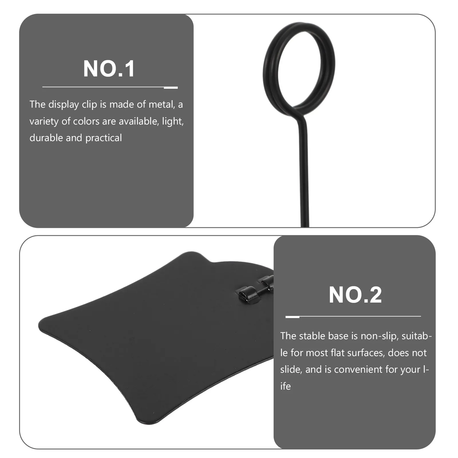 4Pcs Metal Price Cards Clip Holder Stable Non Slip Base Adjustable Grip for Store Price Tags Advertising Display Clip Rack