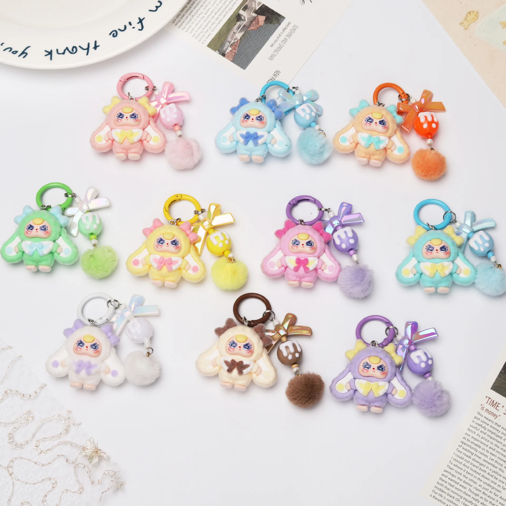 1 قطعة دمية لعب المد الشتوي سلسلة مفاتيح كرتونية زينة المد لعب قلادة صغيرة