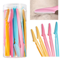 30Pcs/10pcs Bottle Eyebrow Razors With Container Facial Eye Brow Trimmer In Case Hair Removal Shaver Safe Blades Trimming Tools