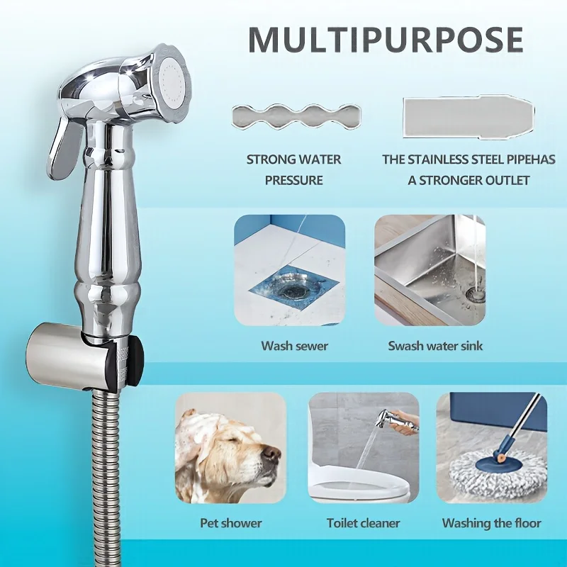 1PC 핸드헬드 샤워 세트, 핸드헬드 샤워, 깨끗하고 깔끔한 화장실 환경을 제공합니다.
