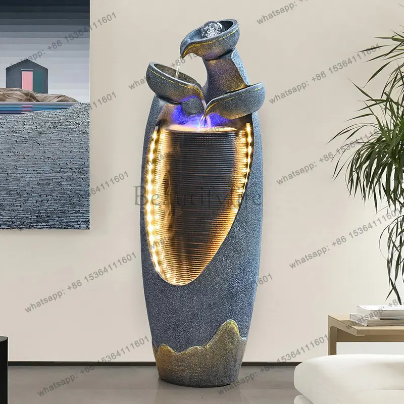 Flowing water fountain ornament porch living room office lucky feng shui ball landing landscape decoration