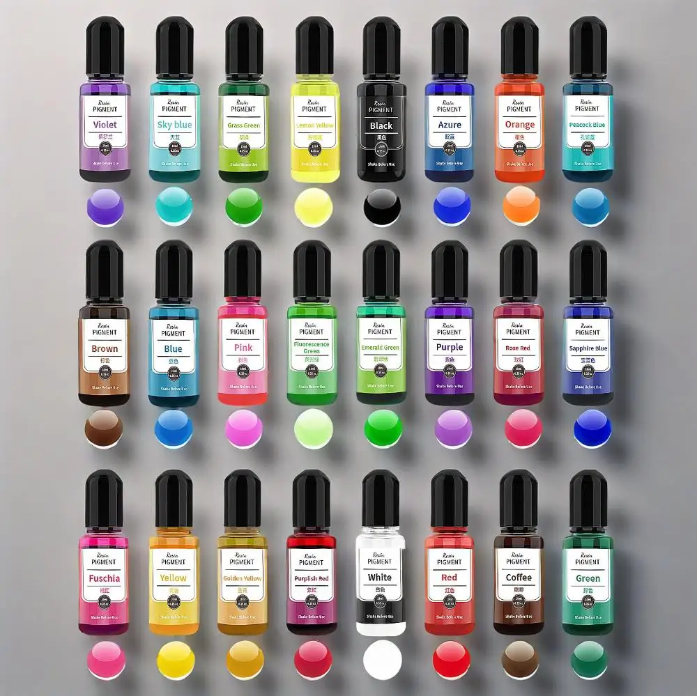 10ml Epoxy Resin Pigment Candle Dyes Kit Liquid Colorant Pigment Set DIY Candle Making Aromatherapy Soap Soy Wax Dye Candle Mold