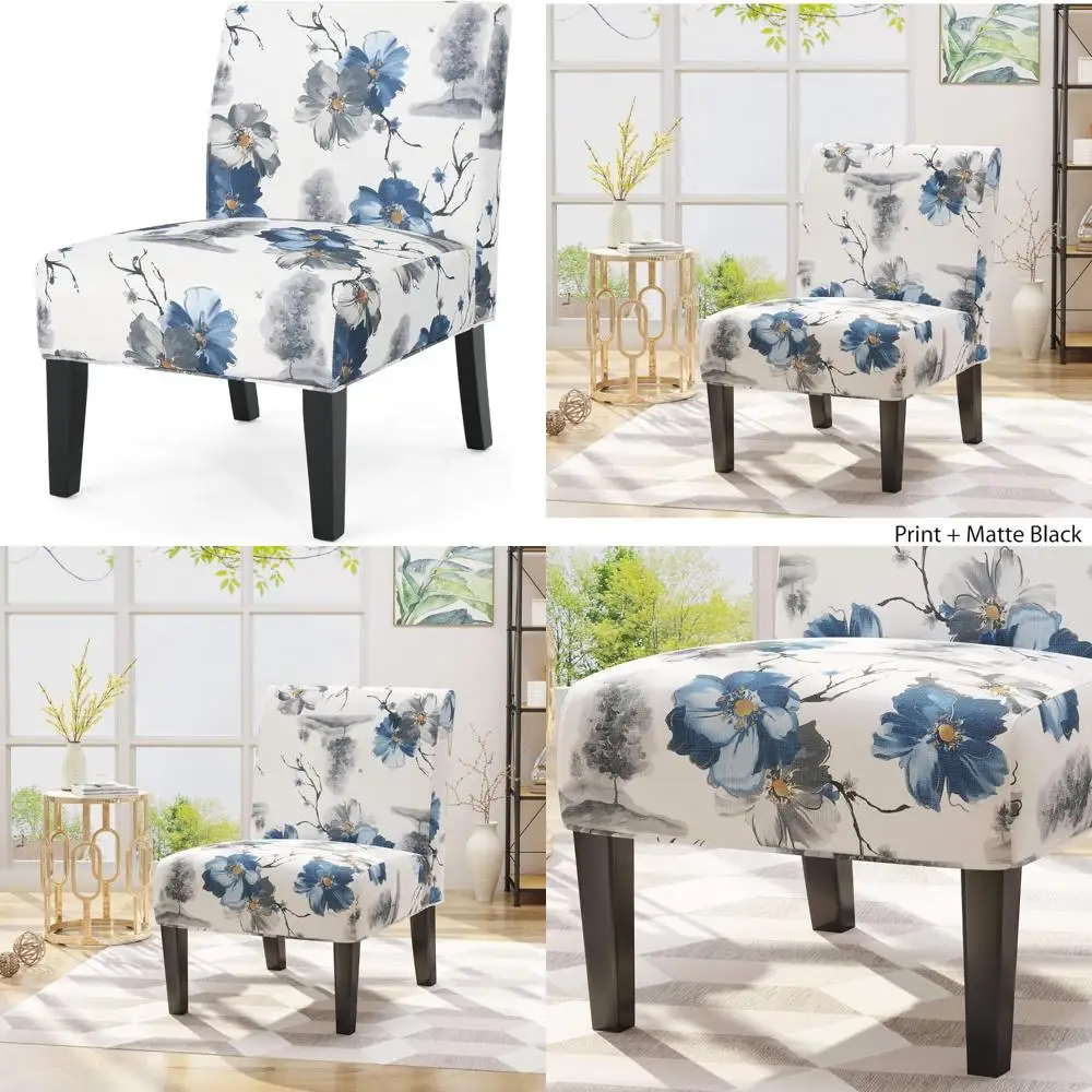 

Кресло Christopher Knight Home Kendal с традиционным тканевым акцентом, принт, матовый черный, 22,5 Г x 29,5 В x 32 часа в