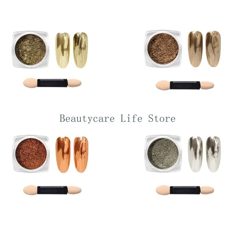 

652C Nail Powder Fine Rainbow Mirror Effect Multi Chrome Manicure Pigment Glitter Dust for Salon Home Nail Art DIY Decor