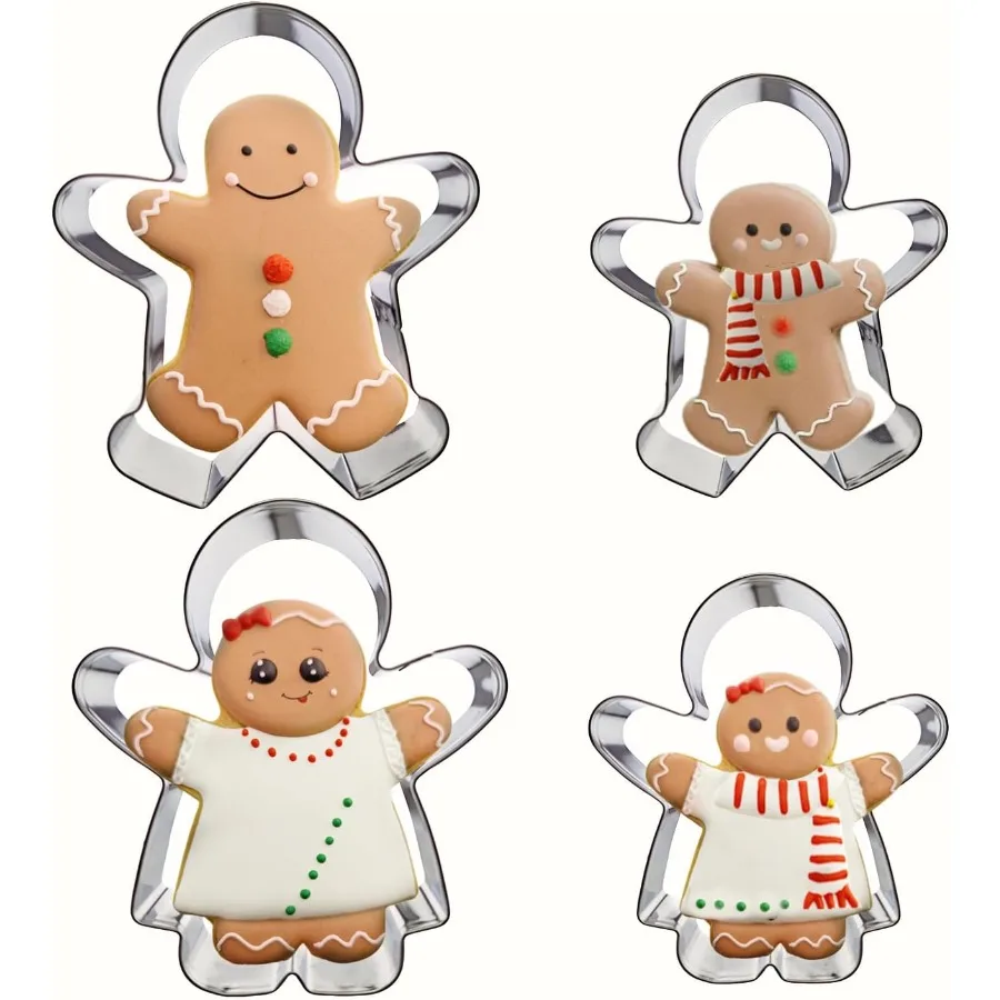 

Фрезы Ginger Man Ce, размер 4,5 дюйма, 3,1 дюйма, набор праздничных резцов Ce в форме имбиря для мальчиков и девочек, рождественские формы из нержавеющей стали