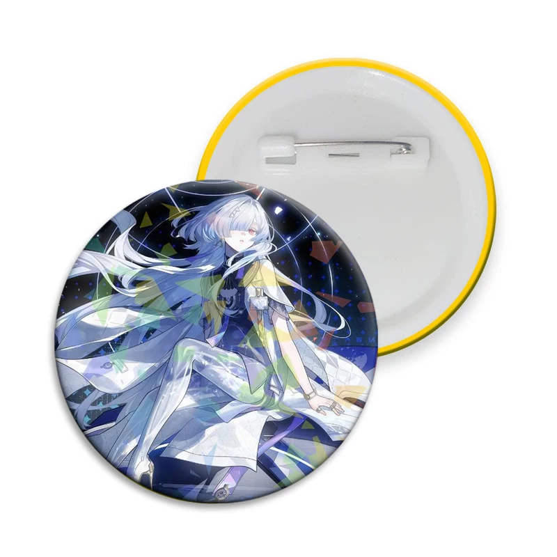 Game Characters Tomoko Kuroki Wuthering Waves Zenless Zone Zero Creative Anime Badge Tinplate Button Pins Round Brooch Bag Decor