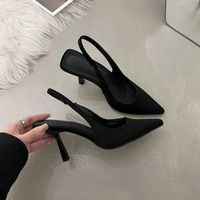 Summer New 2024 Sandal Woman Small Stiletto Heels Sexy Designer Sandals for Women Black Luxury Genuine Leather Red High Heeled
