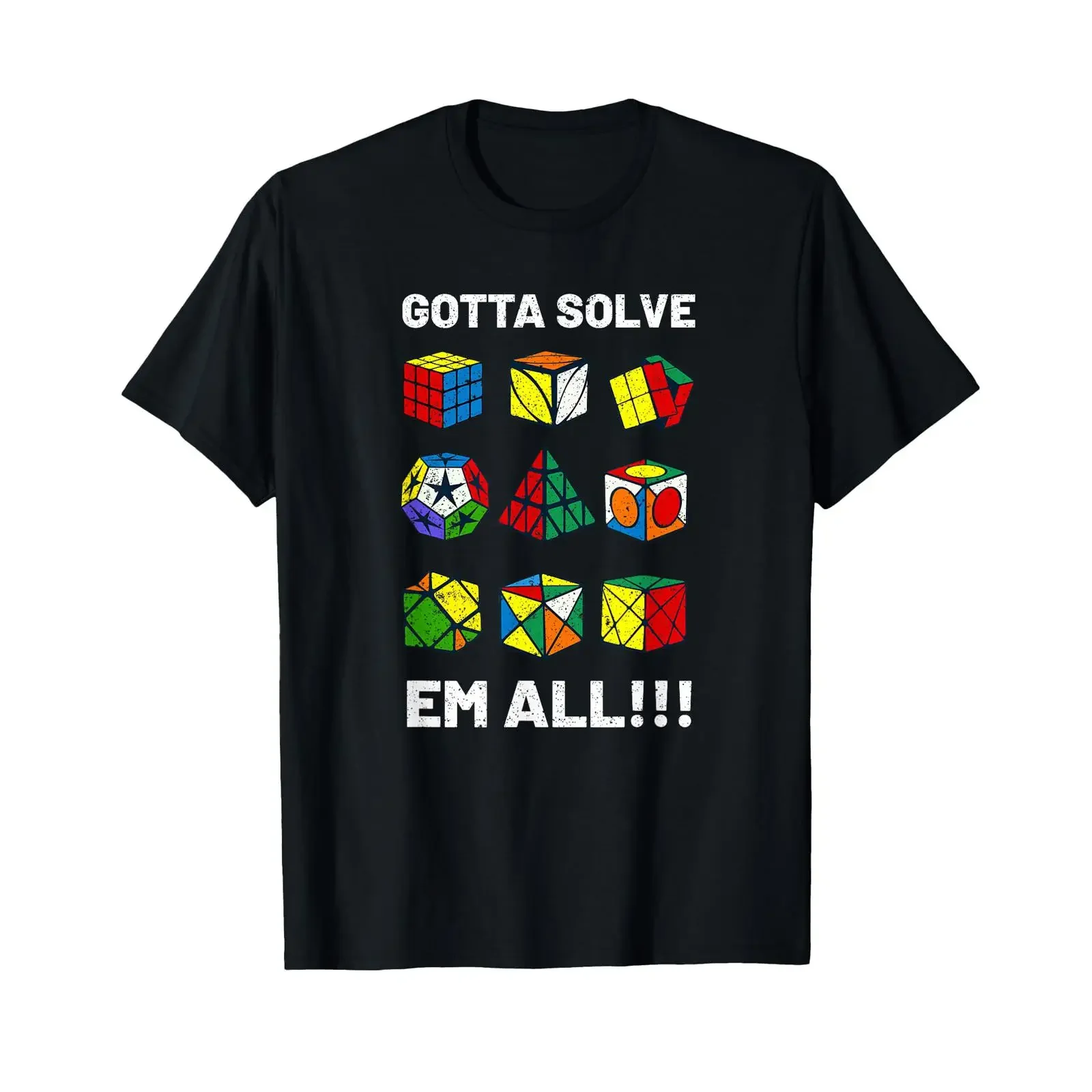 Competitive Puzzle Cube Gotta Solve Em All Speed Cubing T Shirt vintage Washed graphic designer clothes Comfortable Breathable