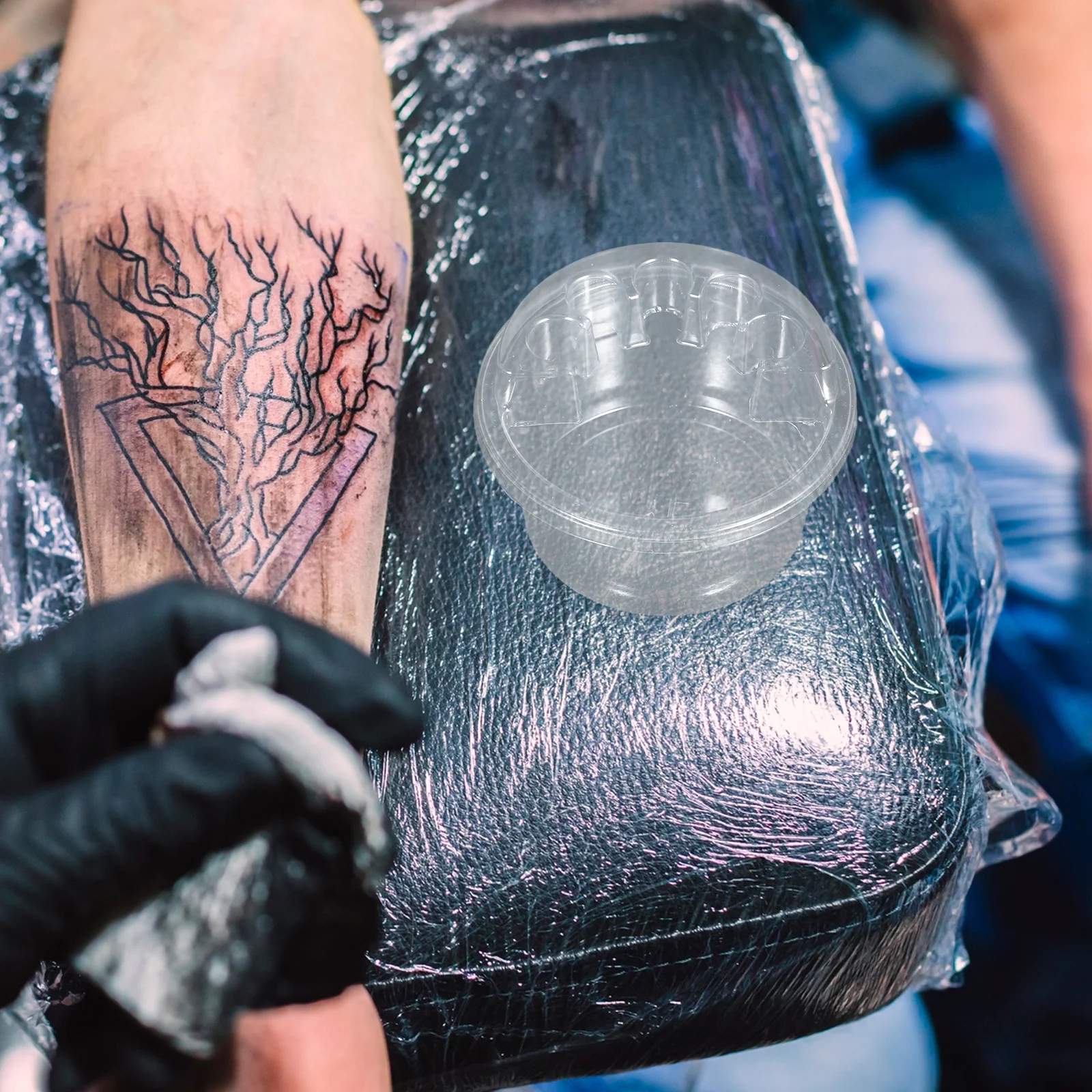 

20Pcs Cleaning Cup Integrated Placement Rack Durable Plastic Supplies Portable Compact Efficient Ink Tray