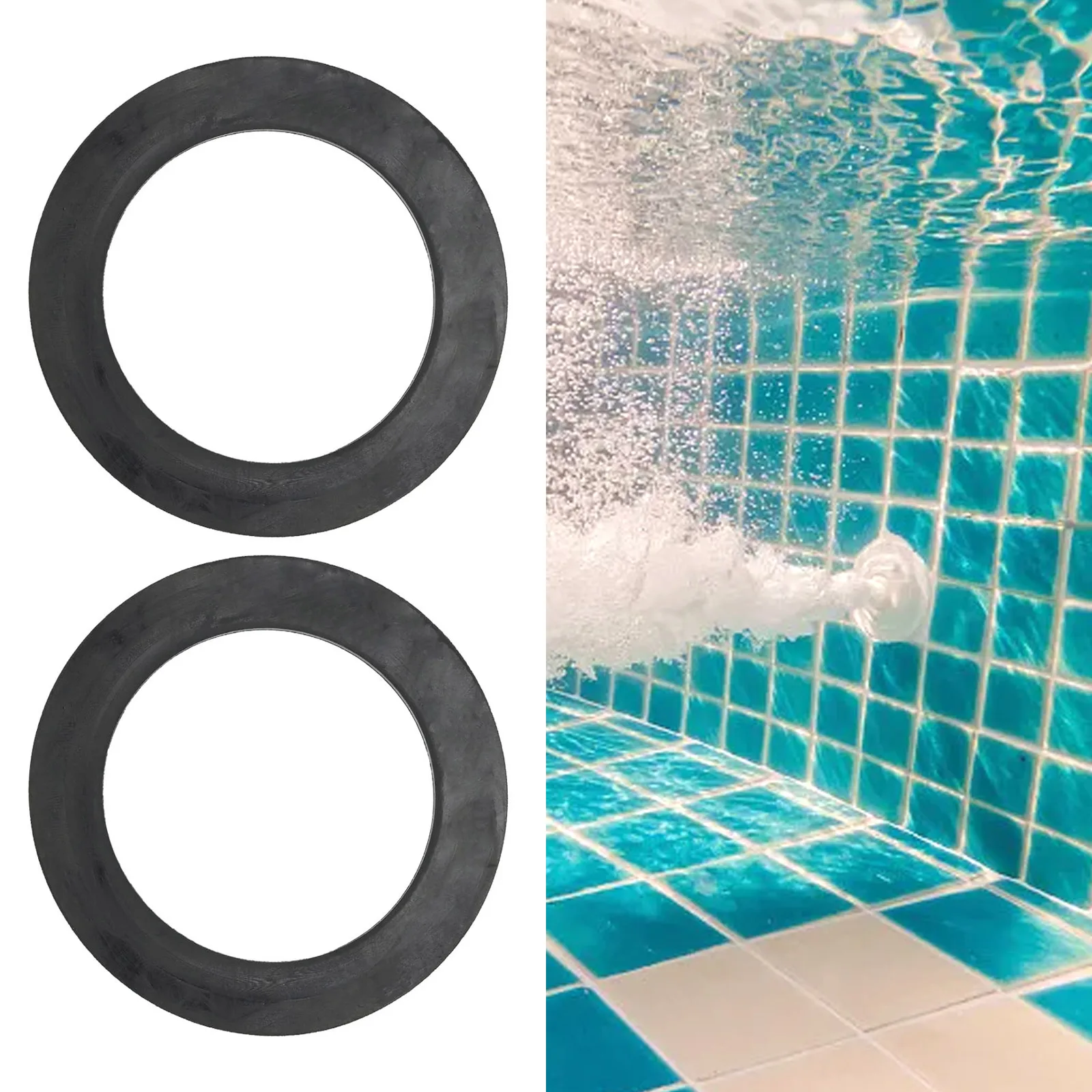High Quality Brand New Rubber Washer Outdoor 2pcs Inlet/outlet Holes For Swimming Pools Replacement Part 10255