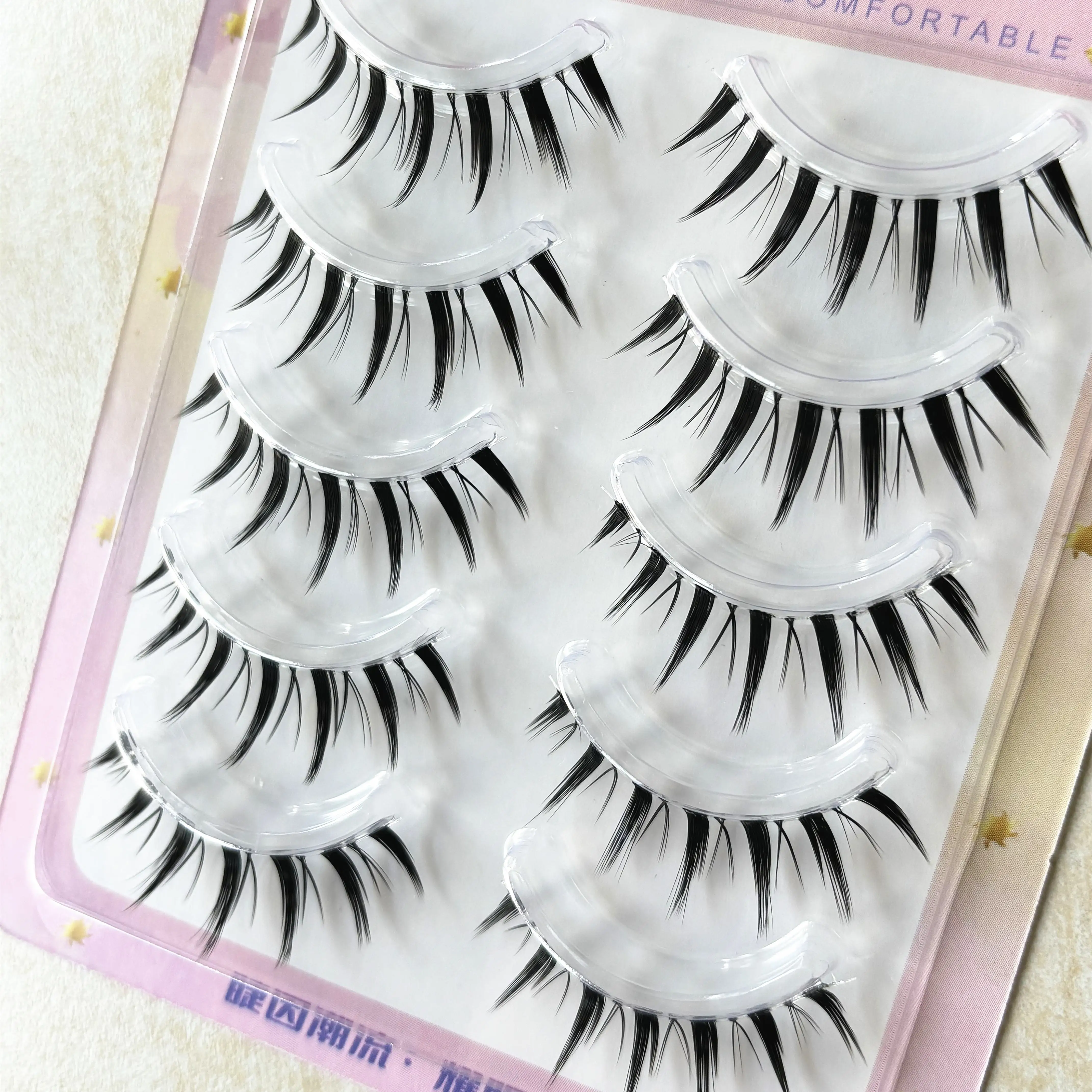 Petits Cils de Sécurité pour Cosplay, Extension Lolita, Faux Cils Japonais, Dégradé, Doux, Outils de Maquillage pour les Yeux, 5 Paires