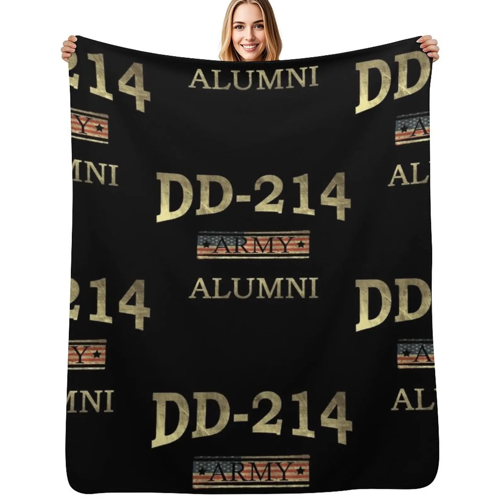 

DD 214 Army Alumni Throw Blanket Luxury St Cute Beach Retros Blankets