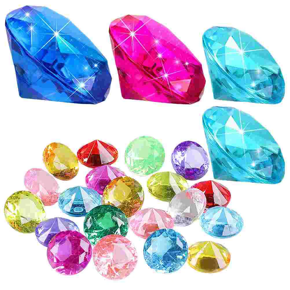 60 Pcs Jewel Toy Gems Gemstones for Kids Princess Bath Toys Dive Pool Diving Diamond Underwater Artificial Model