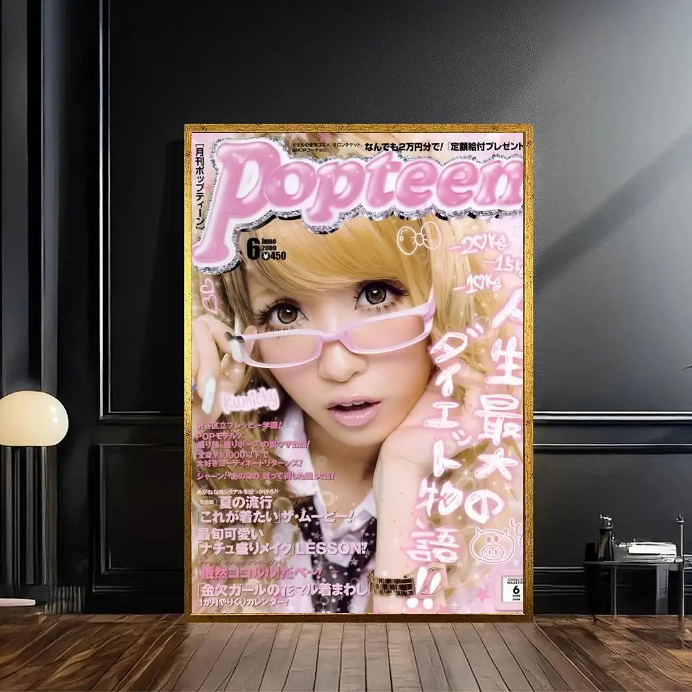 Kunstwerk, Gyaru-Magazin-Illustrationsposter, selbstklebender, wasserfester Papieraufkleber, Wanddekoration für Kaffeehaus, Bar, Zimmer – Detail 20