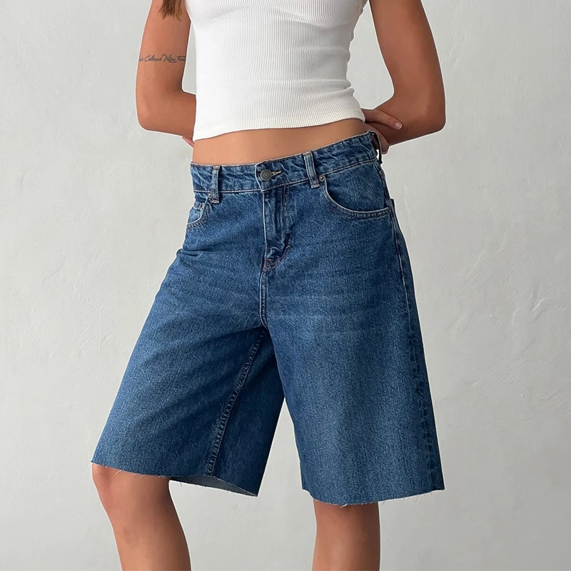 2000s Retro Wide Leg Baggy Jeans Women High Waisted Loose Fit Pants Y2K Aesthetic Vintage Grunge Denim Shorts Streetwear