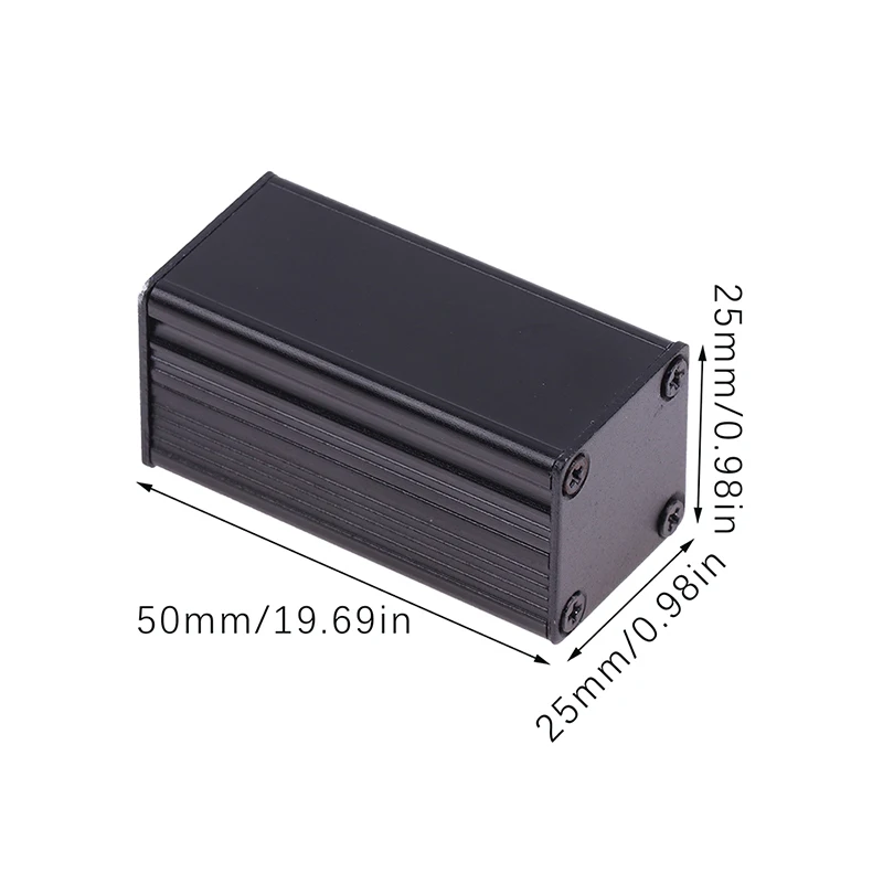 Black Aluminum Enclosure Case DIY Extruded Electronic Project Box 50x25x25mm For Power Supply Units 1PC