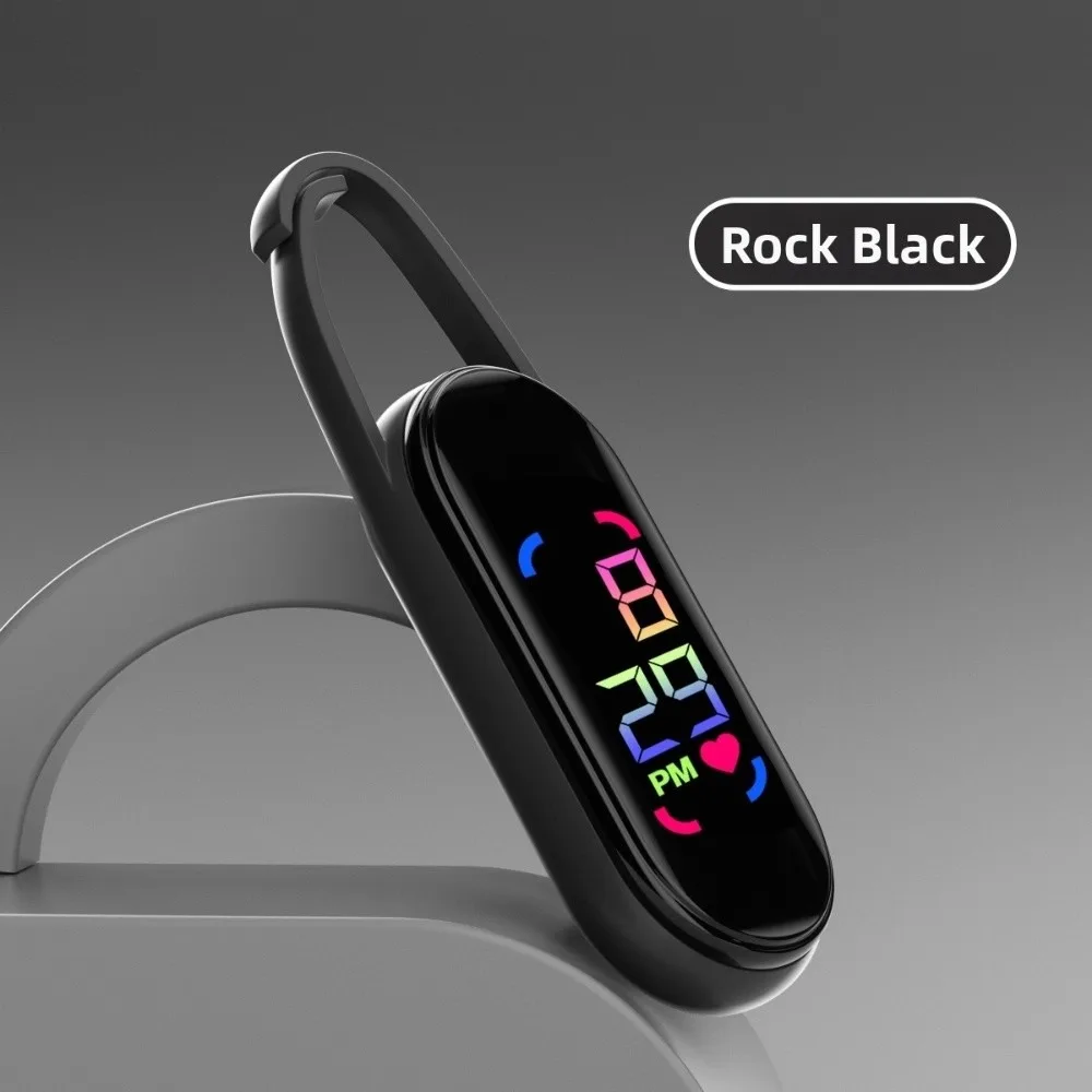 LED Pocket Watch Keychain Digital Display Big Numbers Electronic Hanging Watch Multipurpose Waterproof Digital Watch Kid Adult