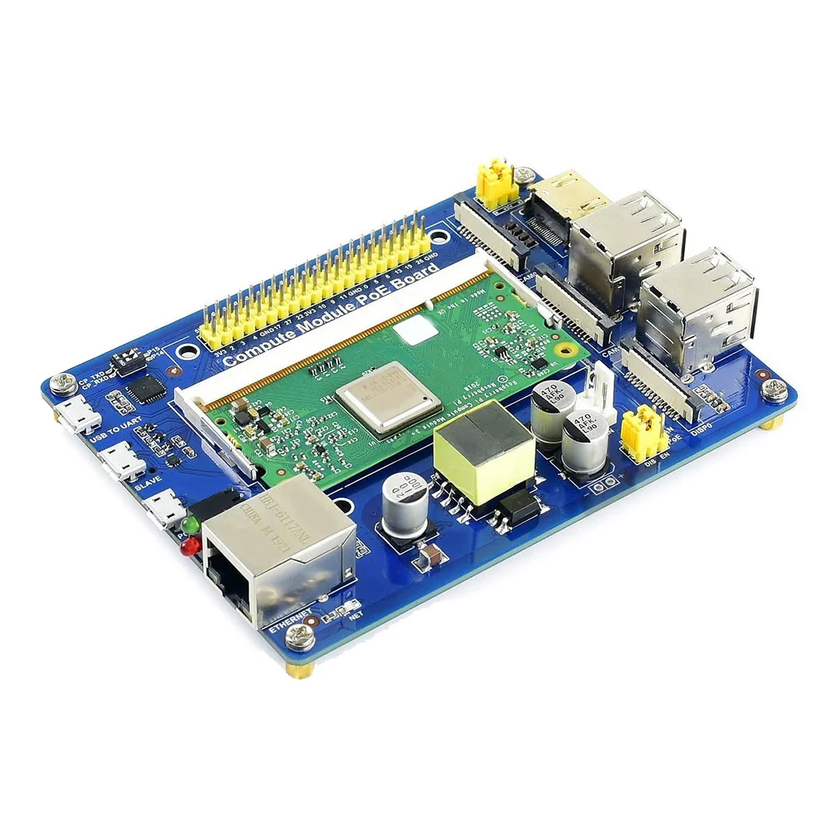 Compute Module IO Board with PoE Feature Composite Breakout Board for Raspberry Pi CM3 / CM3L / CM3+ /