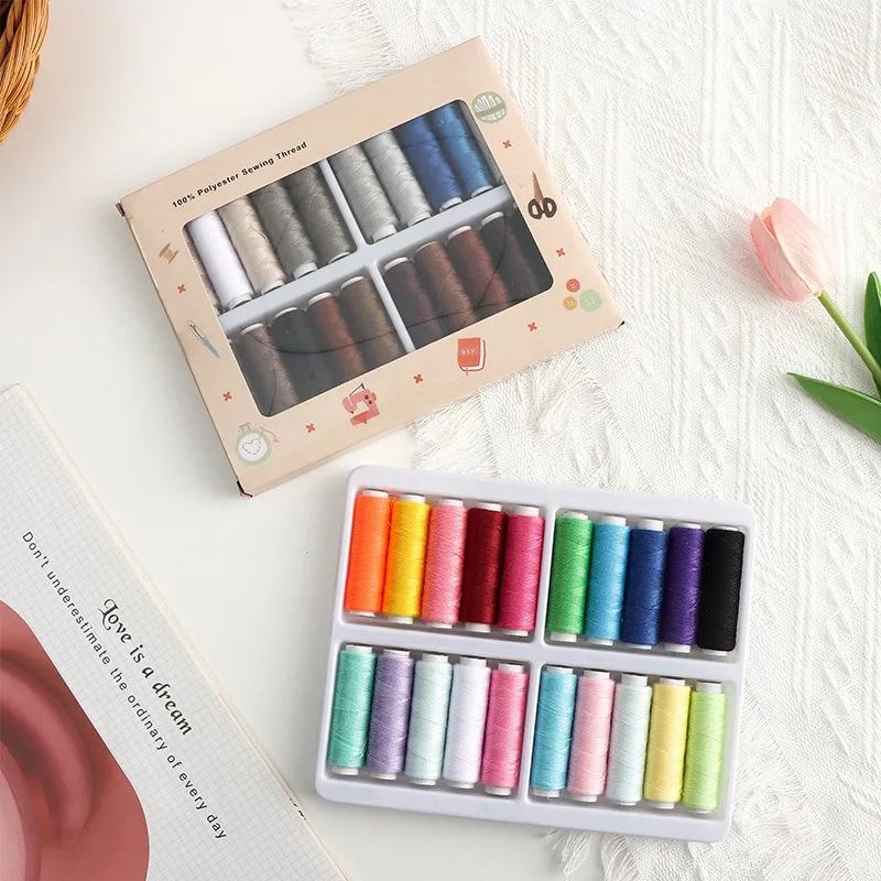 1 Set OF 20 Rolls Polyester 402 Sewing Thread For Manual and Mechanical Use, 400 Yards, DIY
