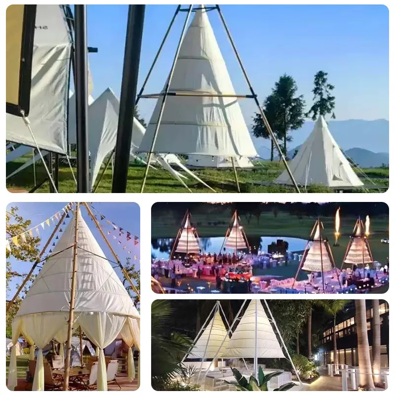 Cone lantern tent outdoor campground leisure Internet celebrity clock in photo windproof bar decoration canopy