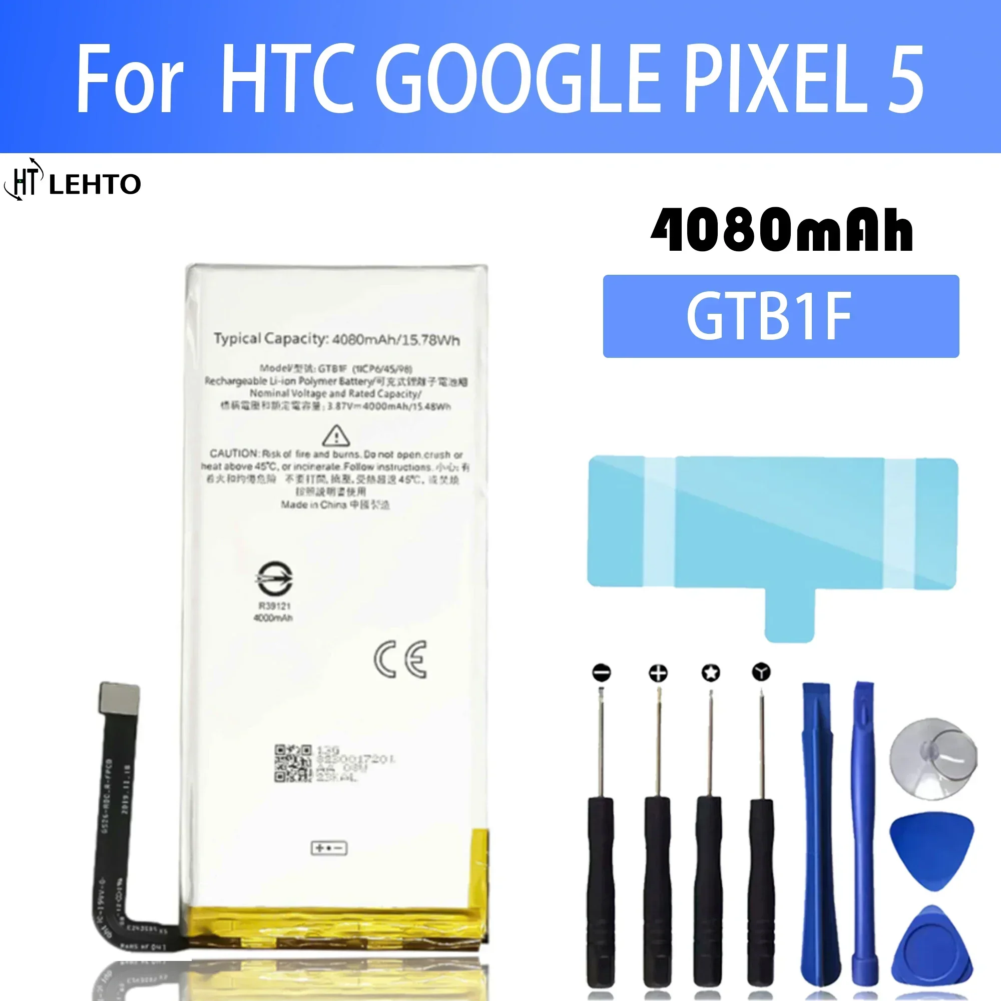 GTB1F 4080mAh Pixel 5 Replacement Battery For HTC Google Pixel 5 Pixel5 GD1YQ GTT9Q SmartPhone Batteries In Stock battery adapter for 18v li ion batteries for bl1830 bl1840 bl1850 easy lock on design compact size power tool accessory