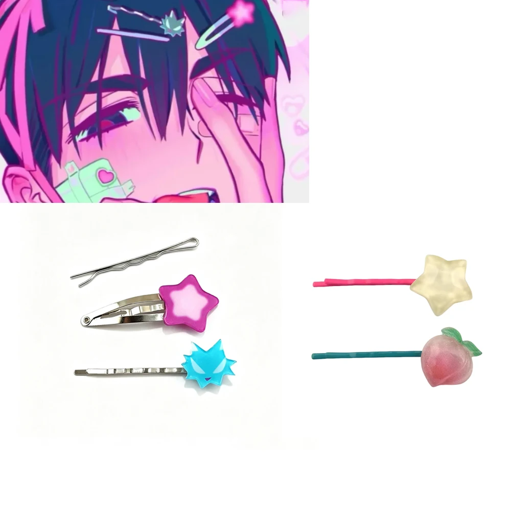 Alien Stage Ivan Mizi Hairclip Cosplay Cute Kawaii Prop Headwear Pink Peach Till Hairclip Halloween Gifts