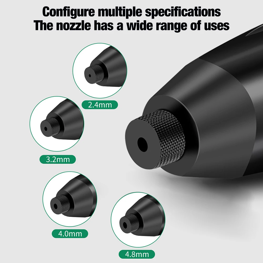 Adaptor pistol paku keling listrik, alat listrik konektor konversi tanpa kabel, mulut pipa bor pistol mur paku keling 2.4 mm-4.8 mm