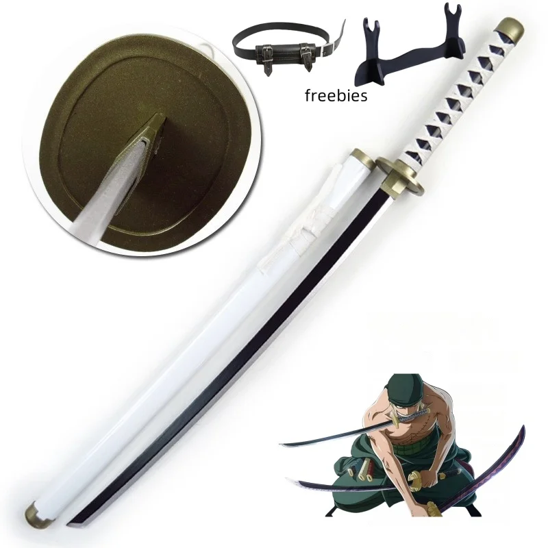 40incn Roronoa Zoro Katana Ninja Mes Zwaard Anime Cosplay Kostuum Zoro Real Size Japanse Katana Originele Samurai Sabel Gift