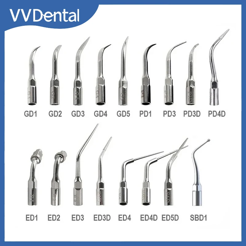 VV Dental Ultrasonic Scaler Tips Compatible With SATELEC Scaling Periodontics Endodontics Endo Perio Scaling Tip Dentistry Tools