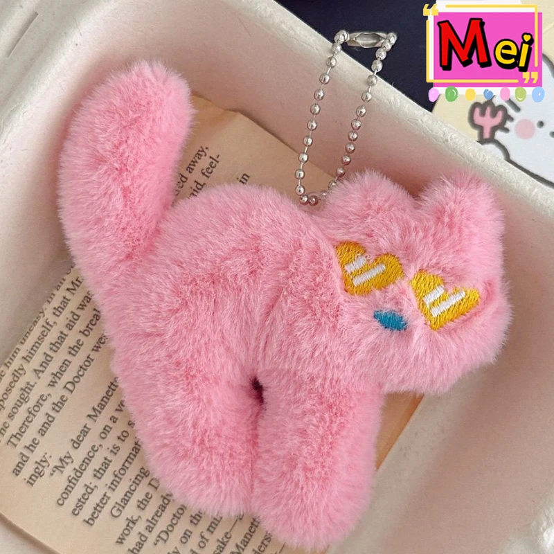 Nowy 5-częściowy uroczy, nietypowy breloczek pluszowy z kotem-muscle-cat, pluszowa zabawka kot z okularami przeciwsłonecznymi, zawieszka do plecaka, prezent na Boże Narodzenie lub urodziny