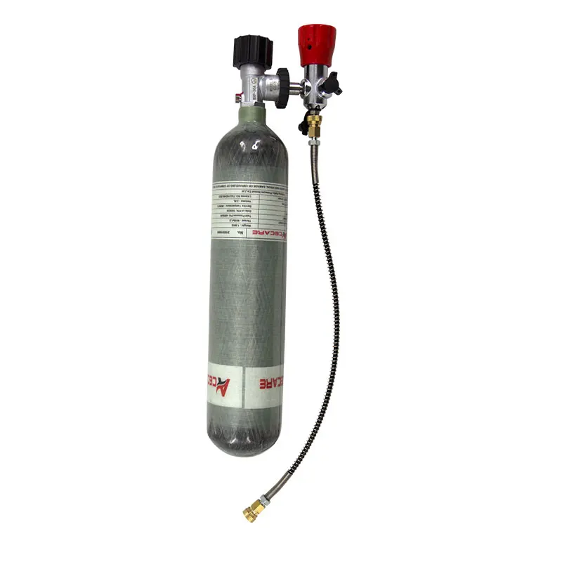 ACECARE 2L CE 30Mpa 300Bar 4500Psi من ألياف الكربون اسطوانة غاز الغوص خزان مع محطة تعبئة وصمام