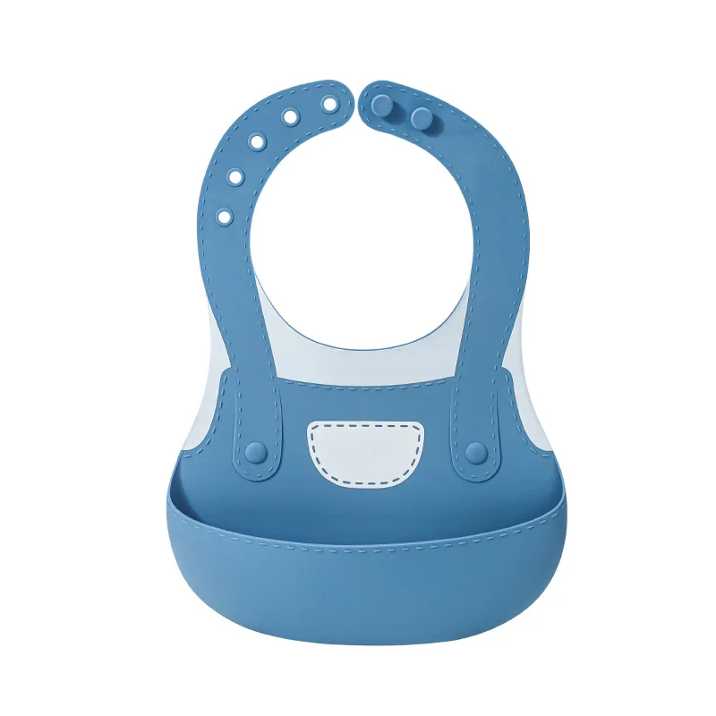 New silicone bib baby summer light baby bib convenient no-wash multi-speed adjustable saliva bib