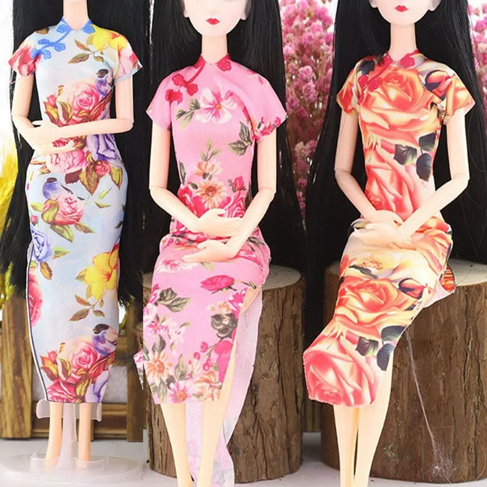 Handmade Doll Dress Clothes for 30cm Doll Accessories Dress Clothes For Chinese Traditional Dress Cheongsam Style Evening Dress