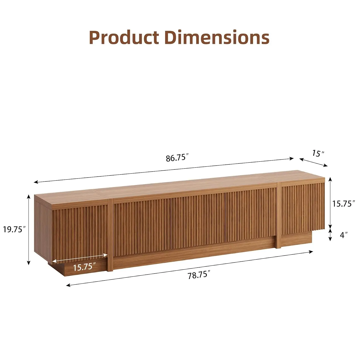 Fluted TV Stand 86.75