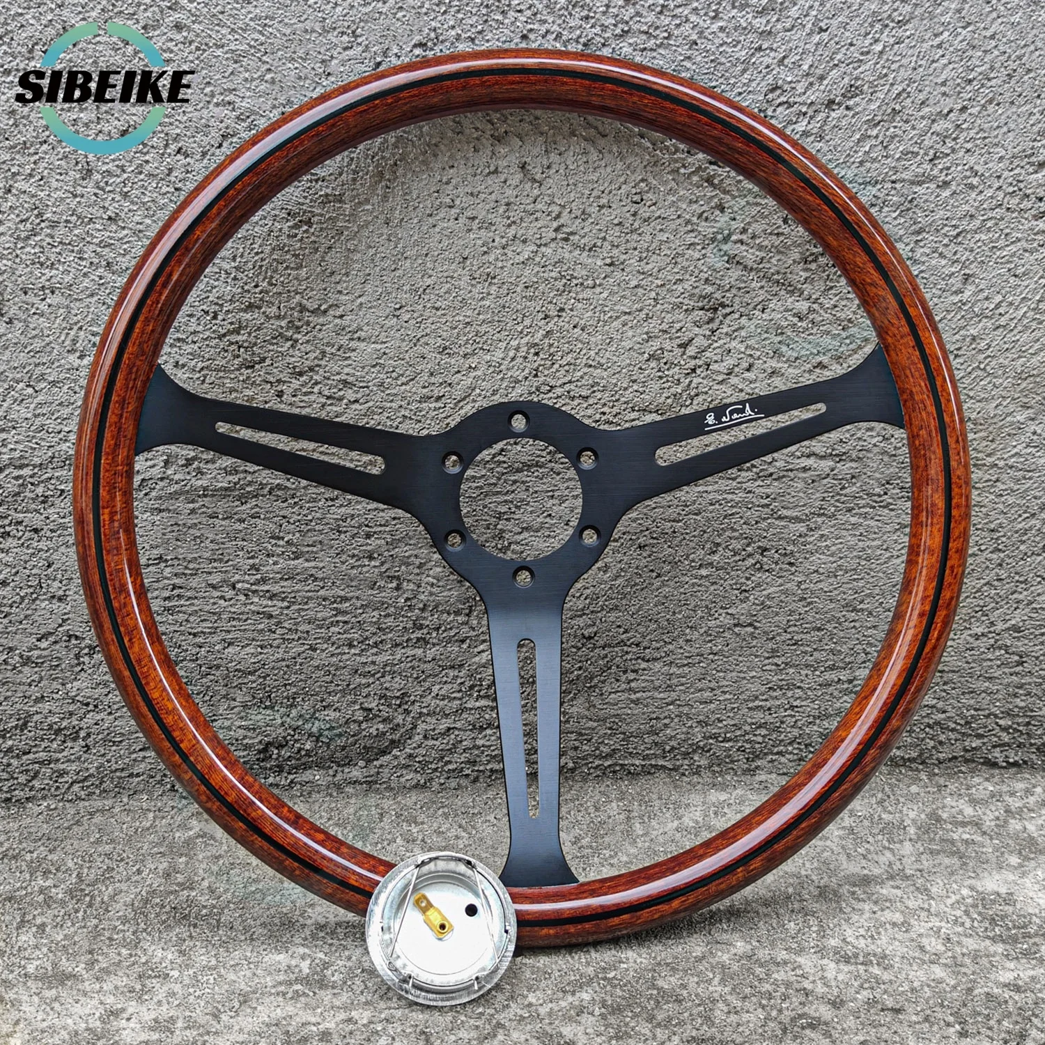 JDM Volante de carreras de 15 pulgadas Volante universal clásico estilo madera vintage