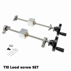 T10 lead screw 10mm L250 300 400 500mm+Brass Copper Nut+KP000 or KFL000 Bearing Bracket+handwheel+Housing Bracket 3D Printer&CNC