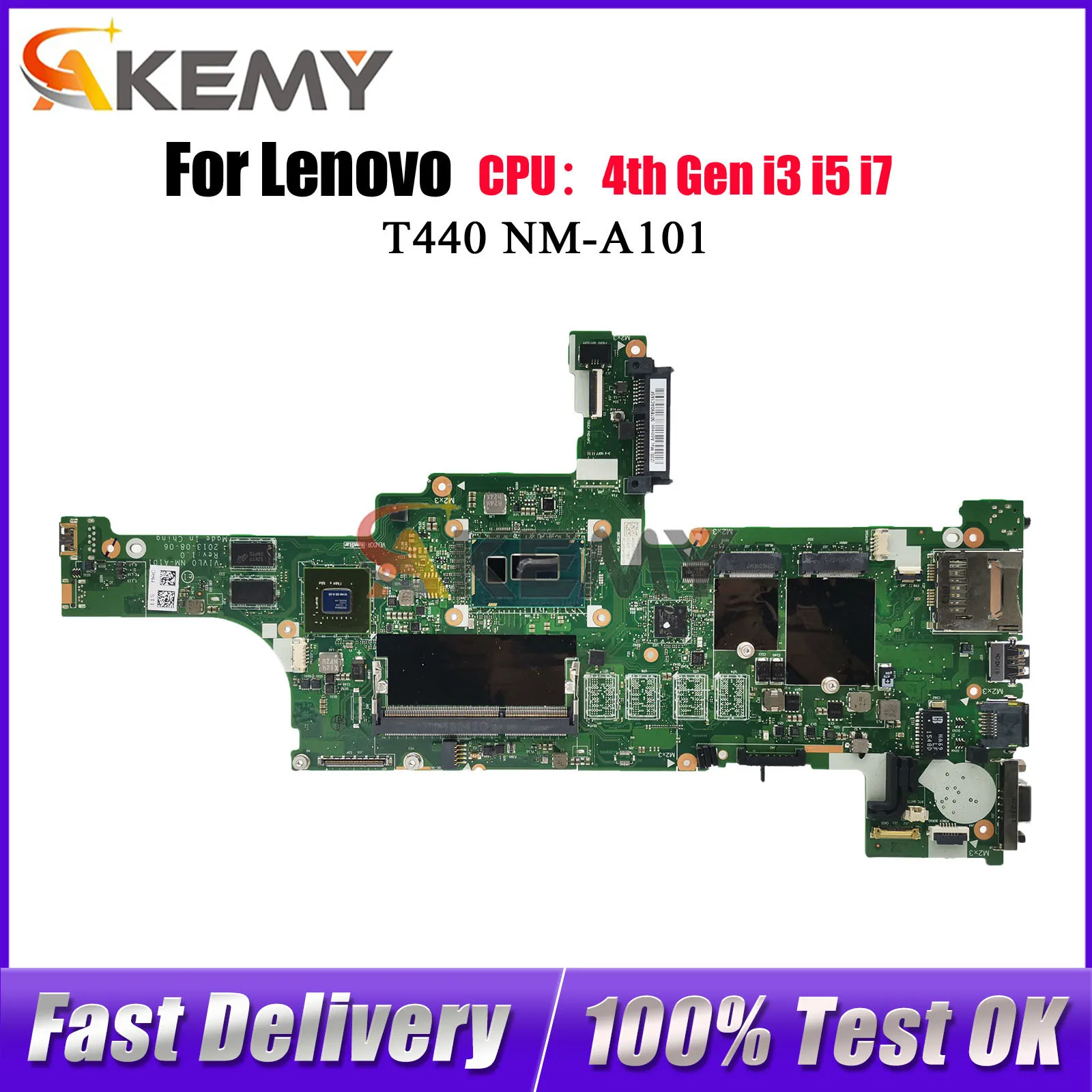

Материнская плата для ноутбука Lenovo ThinkPad T440 NM-A101 с графическим процессором i3 i5 i7 4-го поколения GT720M, 100% протестировано, ОК