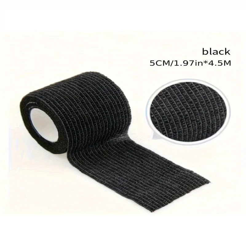 6/12/24/48pcs 5cm Black Tattoo Bandage Anti-slip Athletic Nonwoven Disposable Waterproof Self-adhesive Elastic Bandage