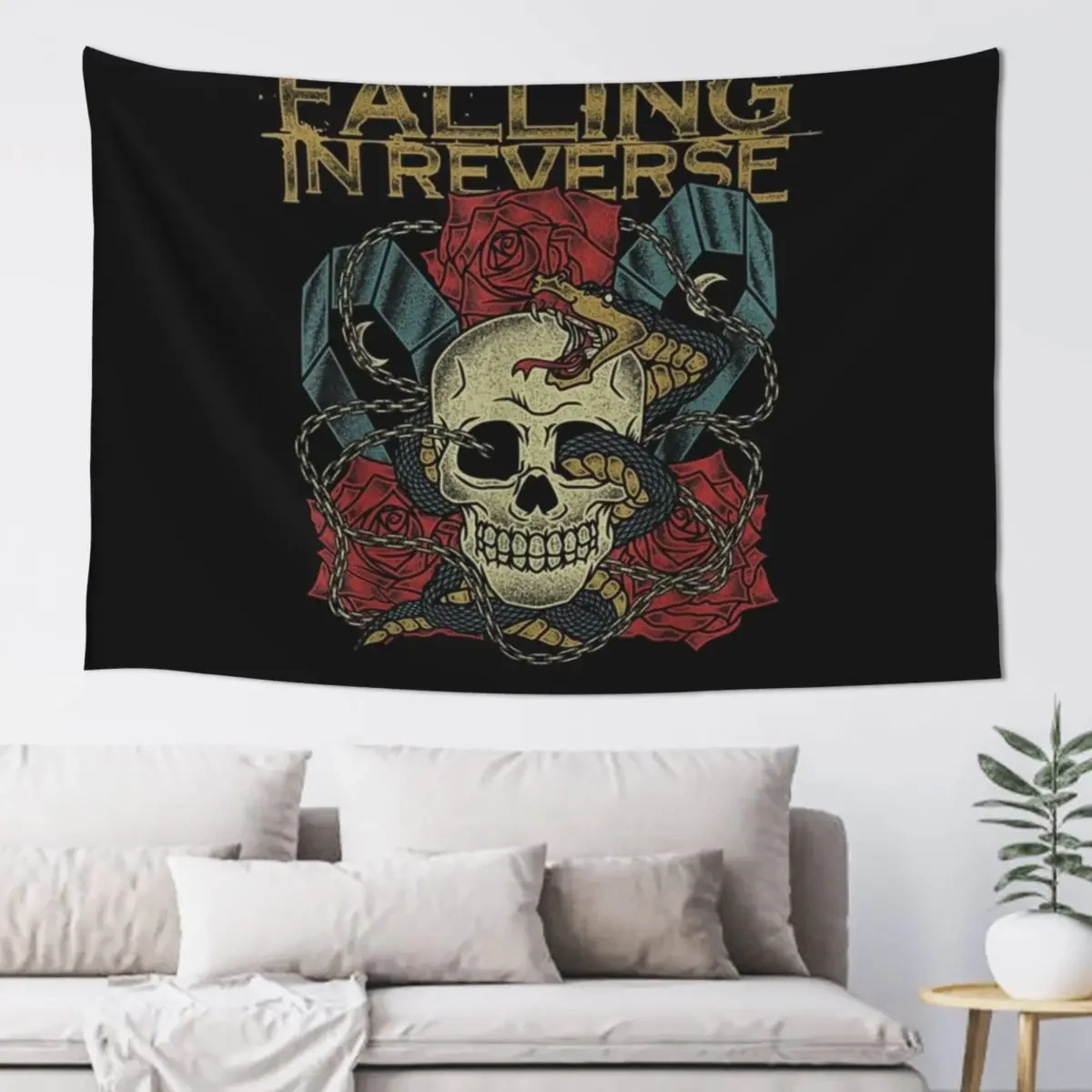 

Falling In Reverse - Official Merchandise - The Death vintage Tapestry Wall Hangings Decoration Living Room Decoration Tapestry