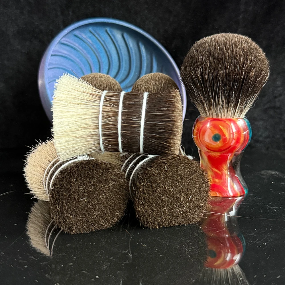 GDMG BRUSH SHD Natural Black Hair Knot Bulb shape or fan shape Beard Shaving Brush Barbershop Tools with Foam view 3
