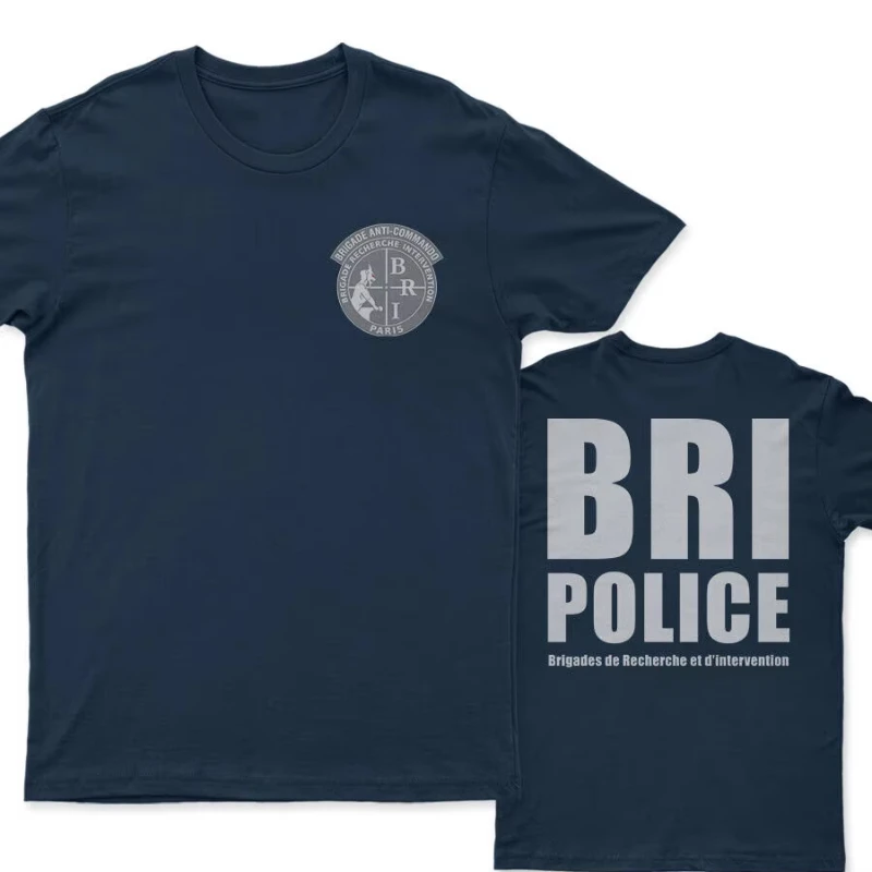 Brigade française recherche Intervention Brigade BRI Anti-commando T-Shirt 100% coton col rond manches courtes décontracté hommes T-shirt
