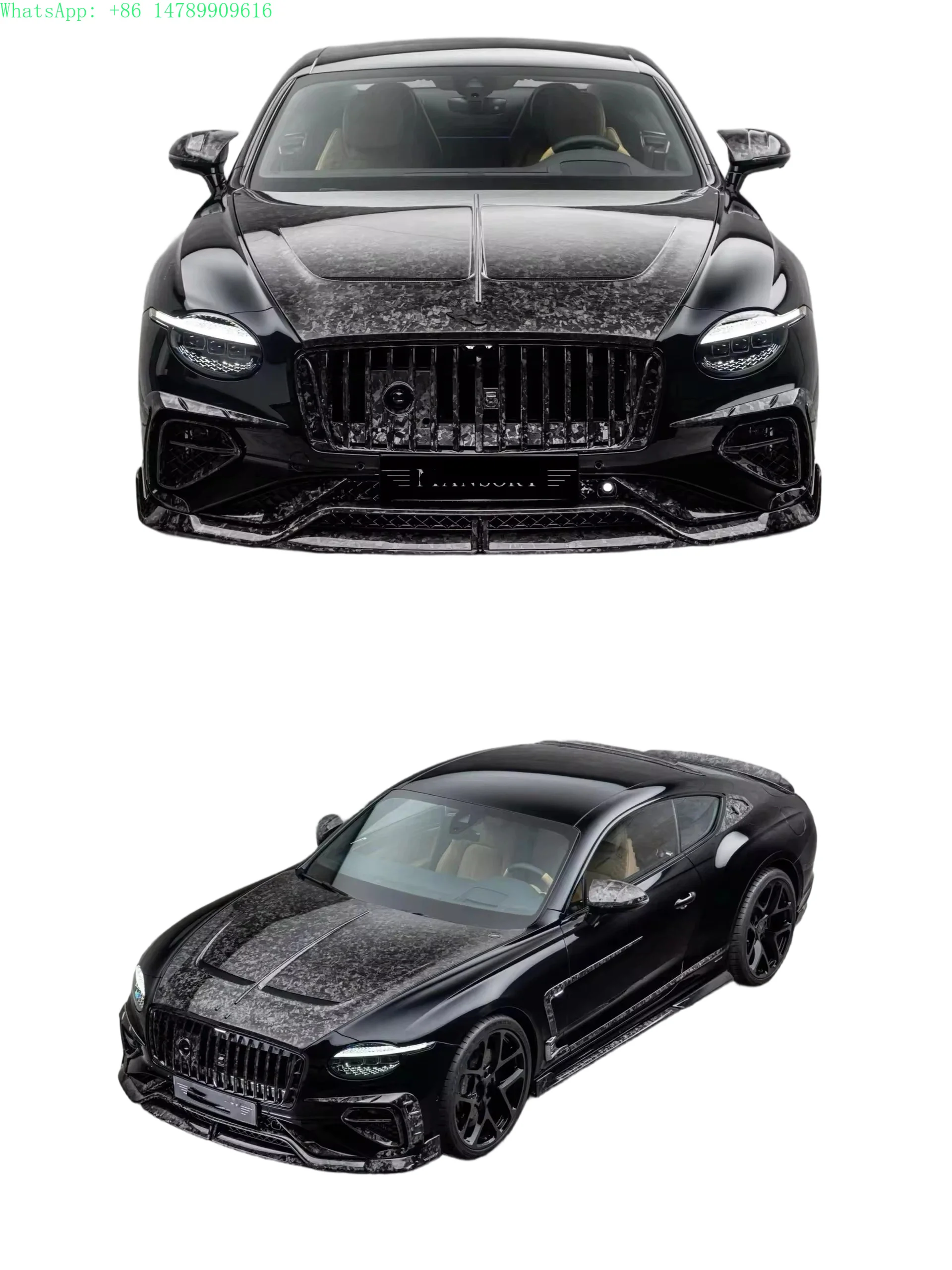For  Continental GT Upgrade Msy Dry Carbon Fiber Front Lip Skirt Rear Diffuser Spoiler Hood Mirror Shell Body Kit