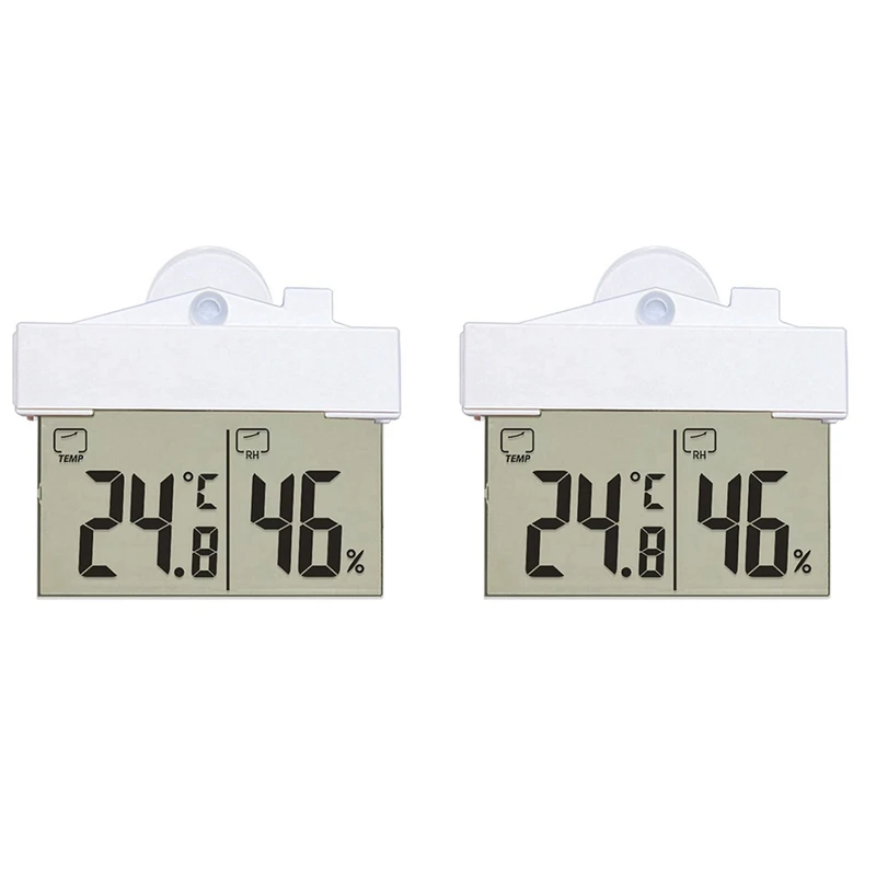 

ABGZ-2X Digital Transparent Home Window Display Thermometer Hygrometer Indoor Outdoor Temperature Humidity Meter Station