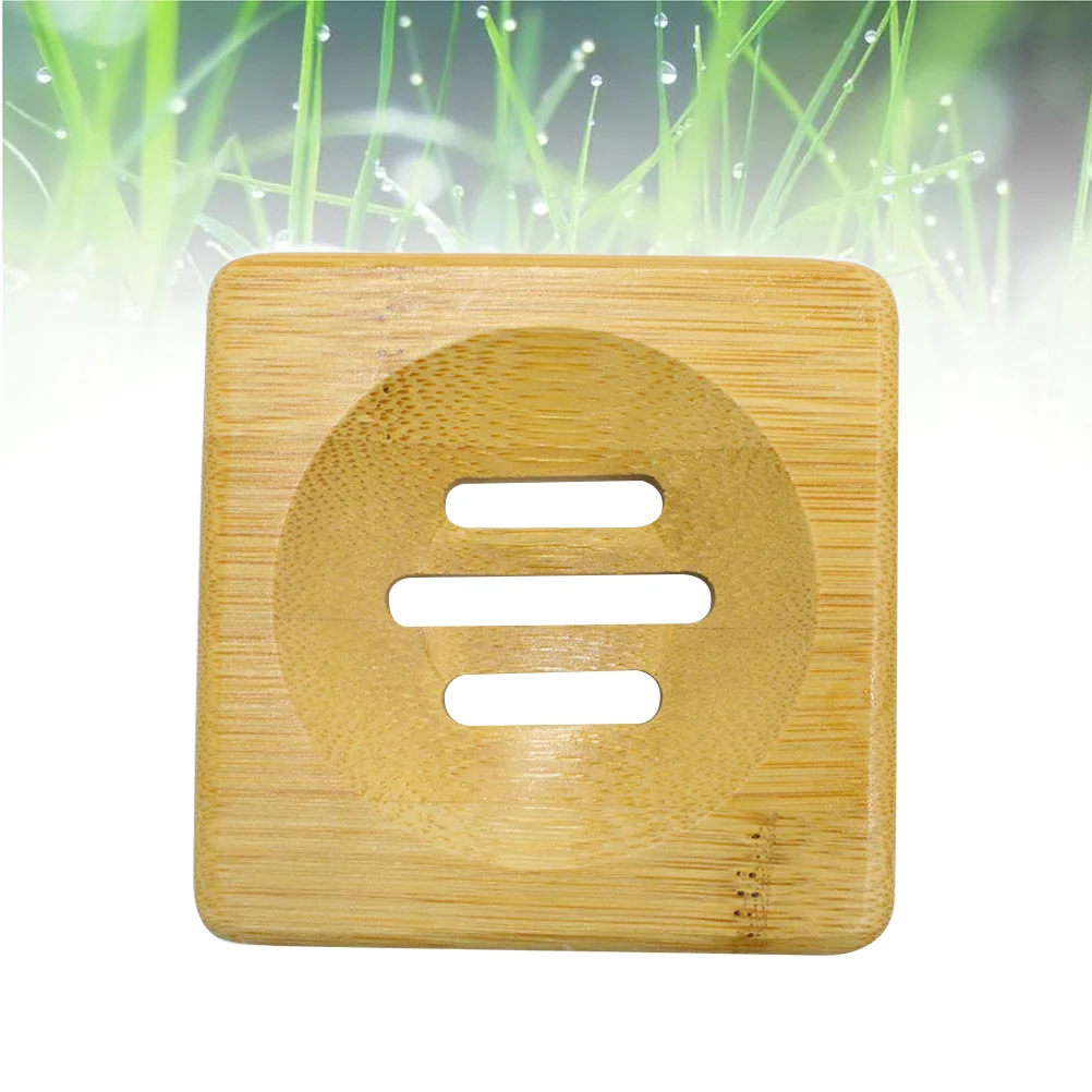 Minimalist Soap Dish Bathroom Round Square Shaped Drainer Holder Bamboo Compact Sustainable