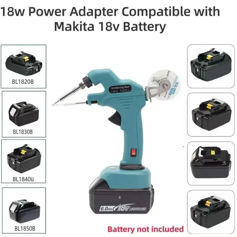 Cordless Soldering Iron Gun for Makita 18v battery Tool Automatic Feed Handheld Quick Preheat Soldering Welding Gun Kit
