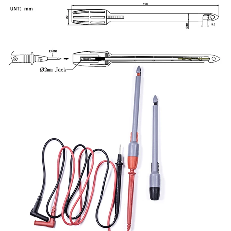 ABRU-Insulation Piercing Clip Set, Banana Plug Connections,Wire Piercing,Piercing Probe Insulation Piercing Clip Set