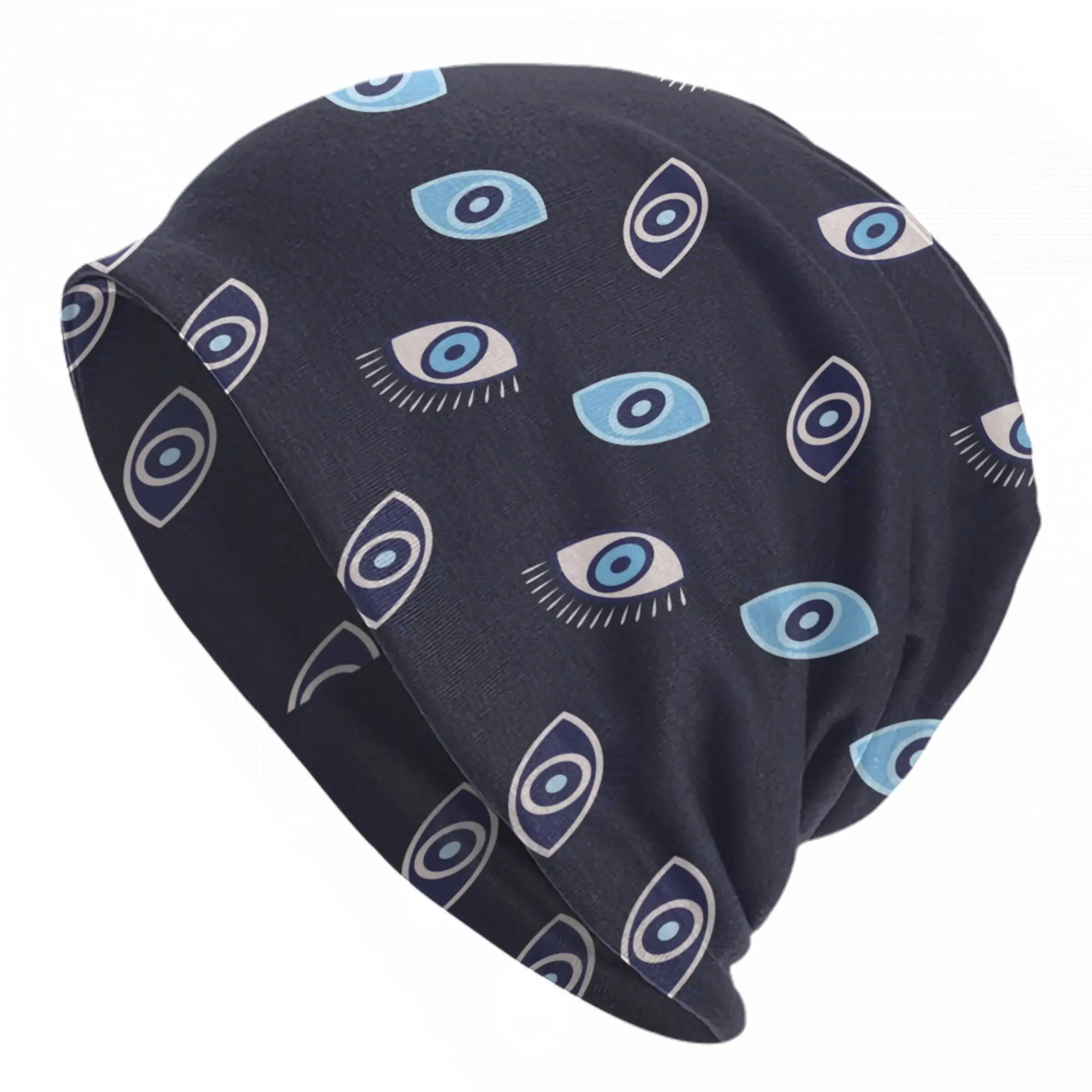 Evil Eye Caps Evil Eye Blue Nazar Amulet Boho Hip Hop Adult Street Skullies Beanies Hats Spring Warm Head Wrap Bonnet Hats