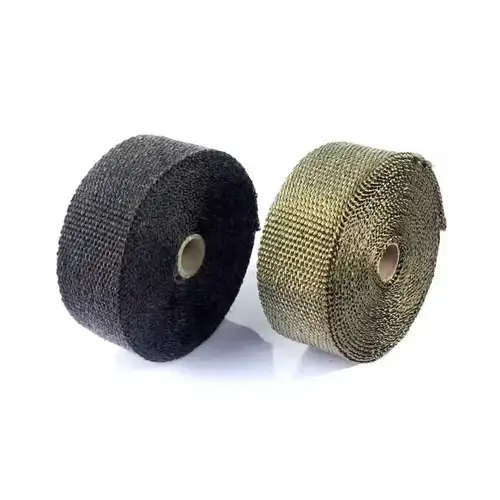 10M Roll Fiberglass Heat Shield Motorcycle Exhaust Thermal Tape Header Pipe Heat Wrap Tape Thermal Protection with Stainless Tie - Image 2