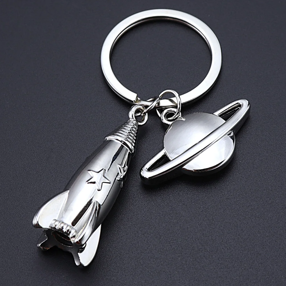 Key Chain Pendant Handbag Planet Ring Rockets Purse Zinc Alloy Hanging Mens House Decor