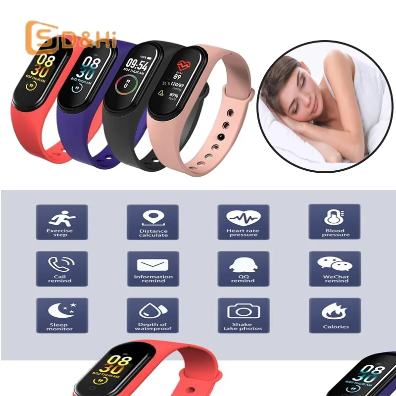 

M4 Sport Fitness Multifunctional Smart Watch Bluetooth Sport Smartwatch Tracker Bracelet Watch Smart Bracele Woman Monitor Clock
